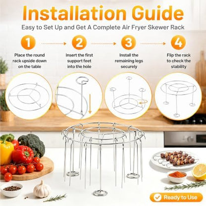 P&P CHEF Air Fryer Accessories Kit, Air Fryer Grill Skewer Rack - Image 3