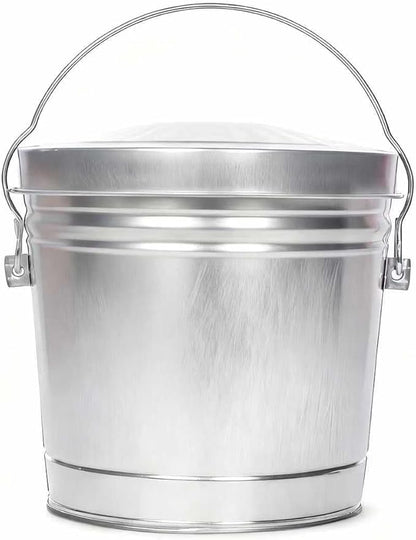 6-Gallon Galvanized Steel Storage Can - Locking Lid & Bail Handle, Metal Pet Food & Dry Goods Container for Indoor/Outdoor, Home, Garage and Barn Use