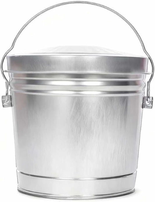 6-Gallon Galvanized Steel Storage Can - Locking Lid & Bail Handle, Metal Pet Food & Dry Goods Container for Indoor/Outdoor, Home, Garage and Barn Use