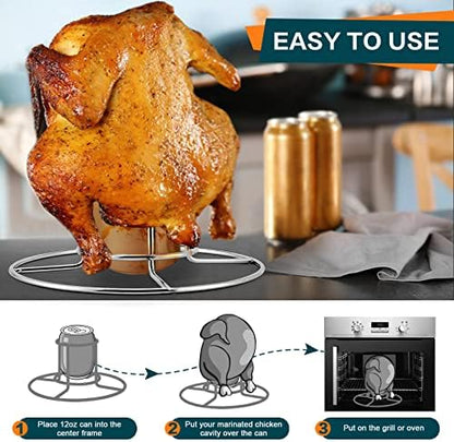 P&P CHEF 2Pcs Beer Can Chicken Holder, Butt Chicken Stand - Image 4