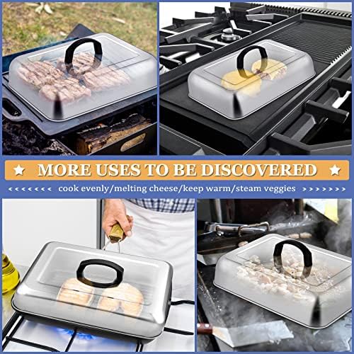 Rectangle Cheese Melting Dome, HaSteeL Stainless Steel Basting Cover - Image 6