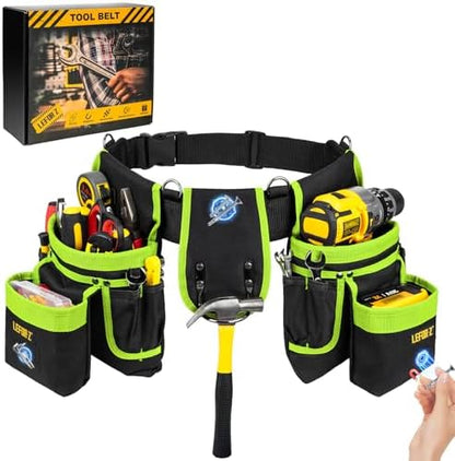 Tool Belt with 4 D-Rings, 27-Pockets Tool Belts by LEFOR%C2%B7Z