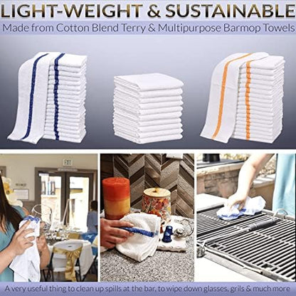 GOLD TEXTILES 36 PC New Cotton Blend White Restaurant Bar Mops Kitchen Towels - Image 3