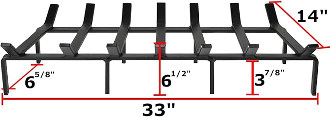 SteelFreak Heavy Duty Steel Fireplace Grate - Made in The USA (33 Inch)