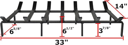 SteelFreak Heavy Duty Steel Fireplace Grate - Made in The USA (33 Inch)