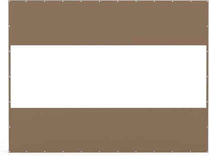 Domi Heavy Duty Outdoor Clear Panel Curtain, 18 oz Waterproof PVC Polyester Curtain, Weather Resistant & Tearproof for Patios, Gazebos, Pergolas, Privacy Screen (10'H x 13'W, Brown)