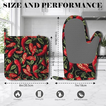 Mexican Hot Pepper Chili Oven Mitt and Pot Holder - Image 2
