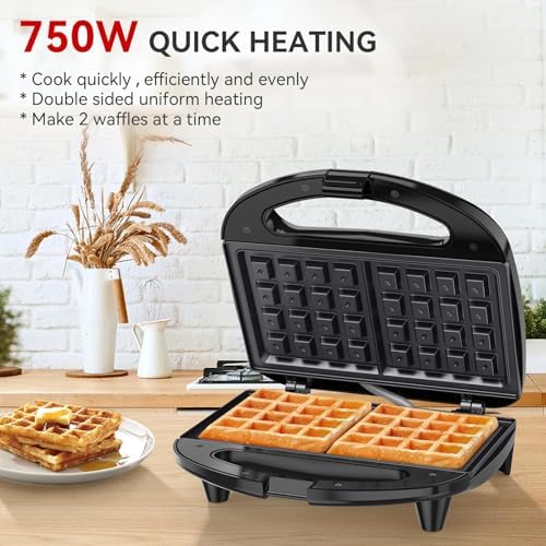 OSTBA Waffle Maker, 2-Slice Belgian Waffle Iron - Image 2