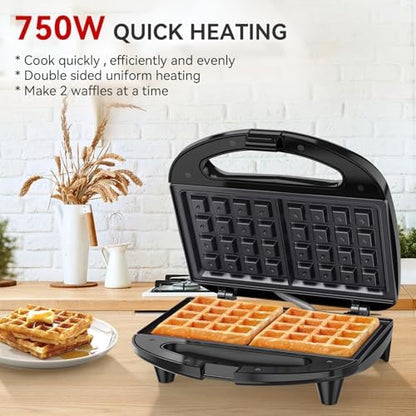 OSTBA Waffle Maker, 2-Slice Belgian Waffle Iron - Image 2