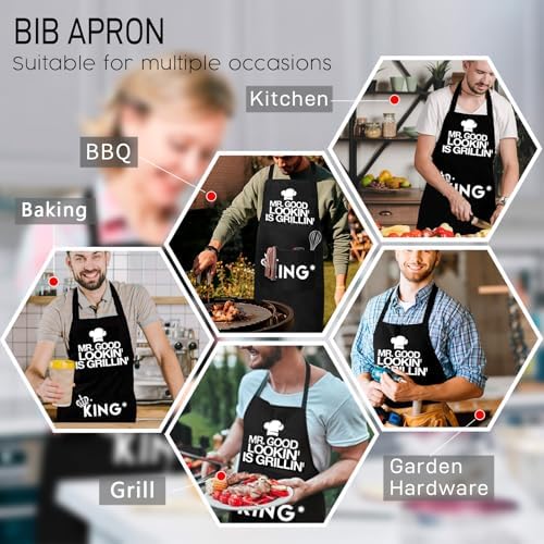 Funny Aprons for Men Birthday Gifts for Men Dad Grilling BBQ - Image 4