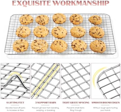 Cooling Rack Set of 2, E-far 18½x12½ Wire Racks - Image 3