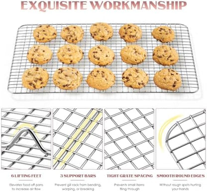 Cooling Rack Set of 2, E-far 18½x12½ Wire Racks - Image 3
