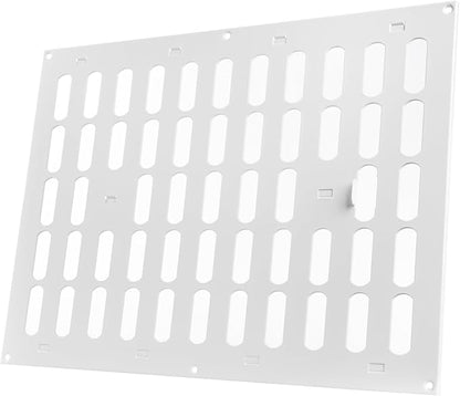 Vent Systems 16" x 12" Inch (Outer Dimensions) Metal Air Vent Grille - White Adjustable Register Vent Cover - Open/Close Air Supply Intake Wall Vent - Heating/Cooling Ceiling Grille for House, Garage