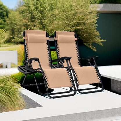 Best Choice Products Set of 2 Adjustable Steel Mesh Zero Gravity Lounge Chair - Image 2