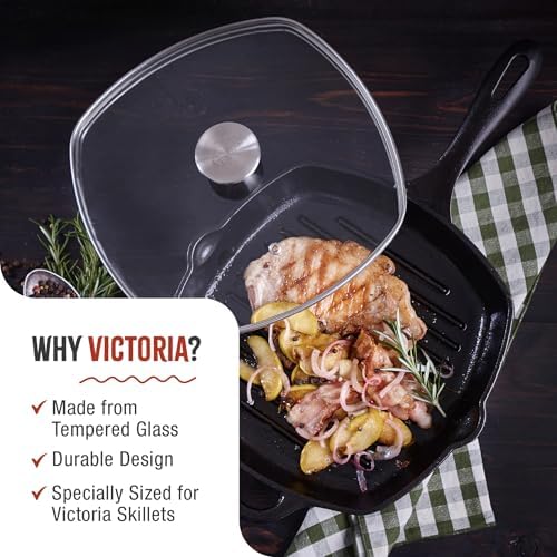 9.7-Inch Glass Lid for Victoria Square 10-Inch Square Skillet or Pan, Custom - Image 2