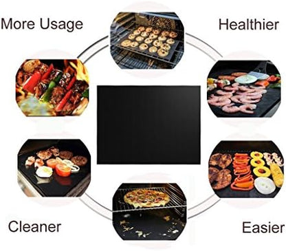 Grill Mat Set of 6+6-100% Non-Stick Reusable Mats - Image 5