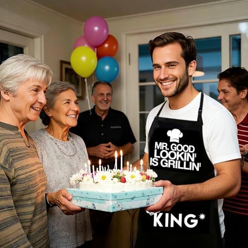 Funny Aprons for Men Birthday Gifts for Men Dad Grilling BBQ - Image 3