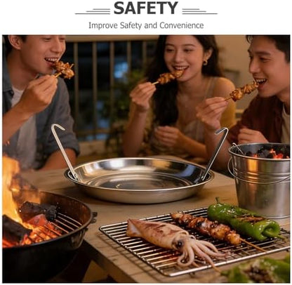 Metal Ash Pan for Charcoal Grill, 10.6 Inch Silver Catcher - Image 7