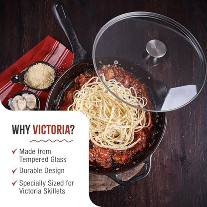 11.5-Inch Glass Lid for Victoria Round 12-Inch Cast Iron Skillet or Pan - Image 2