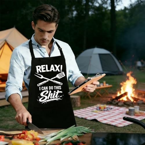 Funny Cooking Aprons for Cooking, Husband Wife Couple Gifts, Grilling Kitchen - Image 5