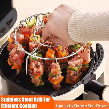 2026 New Air Fryer Grill Skewer Rack, Stainless Steel BBQ Kabob Set, 24 - Image 3