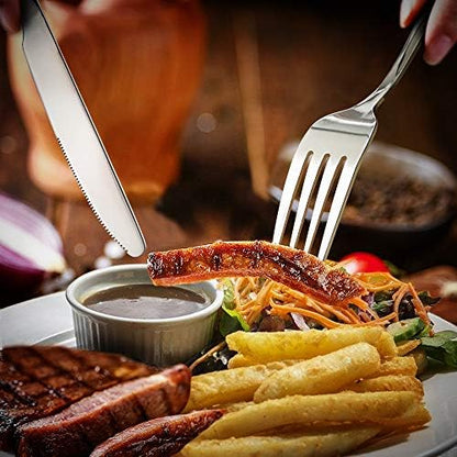 HIWARE 24-Piece Forks Silverware Set, Food-Grade Stainless Steel Dinner Forks - Image 3