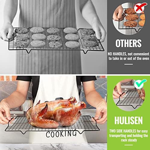 HULISEN Cooling Rack 4-Pack, 16 x 10 Inch Nonstick Baking Rack - Image 2