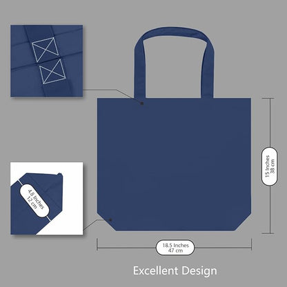 TOPDesign 3-Pack Super Strong Large 12oz Cotton Canvas Tote Bags, Reusable Grocery Shopping Cloth Bags, Fashionable Two-Tone Totes for Crafts, DIY Your Creative Designs