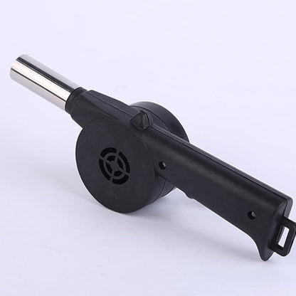 Manual Bbq Air Blower Hand Crank Fan Portable Campfire Bellows for Outdoor Grilling and Camping Fire Pits Black Metal Handheld Grill Accessory