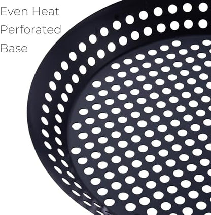 12 in Kozmatik Turkish Grill Pan, Nonstick Carbon Steel Basket - Image 5