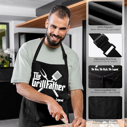 Funny Aprons for Men, Funny Mens BBQ Apron, Men's Aprons for Grilling, Cooking - Image 6