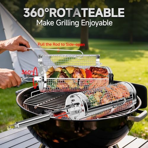 Rolling Grill Baskets, Grill Accessories - Image 3