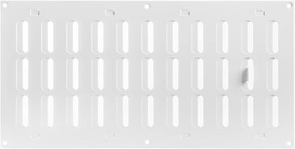 Vent Systems 16" x 8" Inch (Outer Dimensions) Metal Air Vent Grille - White Adjustable Register Vent Cover - Open/Close Air Supply Intake Wall Vent - Heating/Cooling Ceiling Grille for House, Garage
