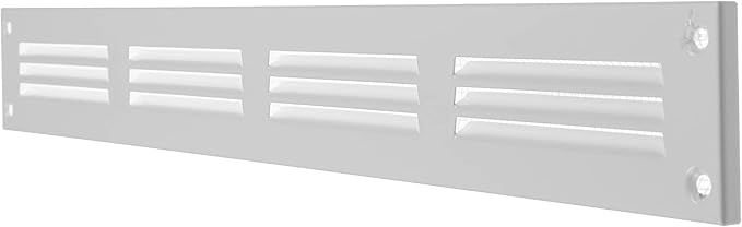 Repa Market Air Vent Cover 16x2 Inch (Outer Dimensions) White Galvanized Steel Louvered Grill Cover with Mesh Screen/Wall or Ceiling Vent/HVAC Register for Indoor and Outdoor Ventilation