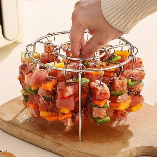 2026 New Air Fryer Grill Skewer Rack, Stainless Steel BBQ Kabob Set, 24 by NEREIDS+NET