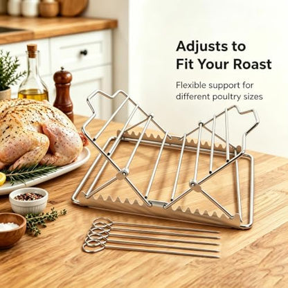 Roasting Rack, Adjustable Chicken Roasting Rack - Image 6