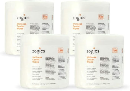 Zogics Wellness Center Wipes and Wall Mounted Dispenser – No-Touch Wipes Dispenser, Mounts Easily to Wall for Quick Access to Wellness Center Cleaning Wipes (Cleaning Wipes + Dispenser)