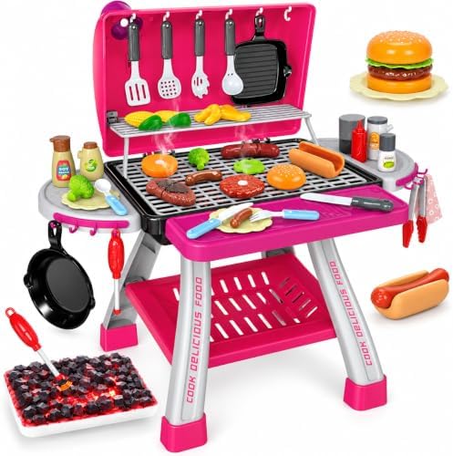 Kids Play Kitchen Toys, Kids BBQ Grill Kitchen Playset by Bstoyder