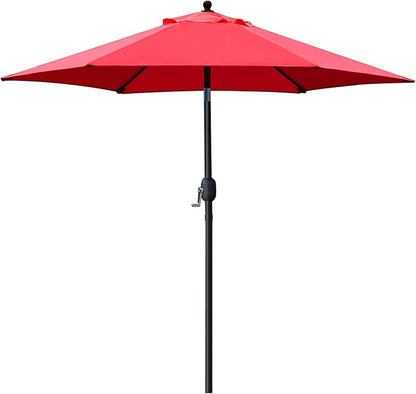 Sunnyglade 7.5' Patio Umbrella Outdoor Table Umbrella Tilt Crank Red | Market by Sunnyglade