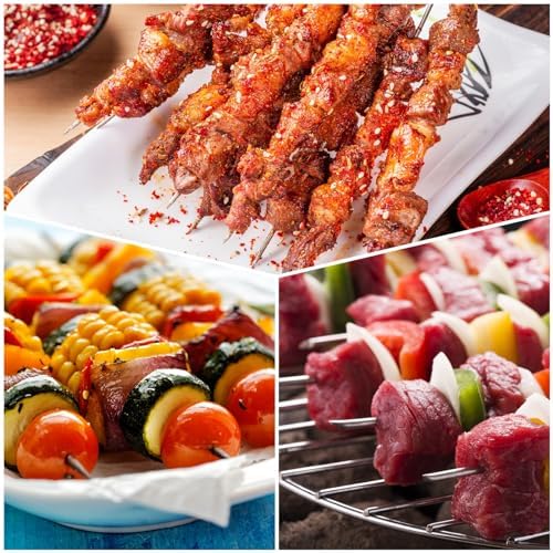 HARFINGTON 6pcs Metal Kebob Skewers 40cmx10mmx2mm Stainless Steel Flat Sticks - Image 5