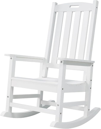 Oversized Outdoor Rocking Chair, HDPE Porch Rocker | High Back Rocking Chairs by PsilvamGardenFurniture