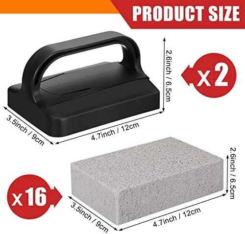 Kacctyen 16 Pcs Pumice Stones Scrubbing Grill Griddle Cleaning Brick Block - Image 2