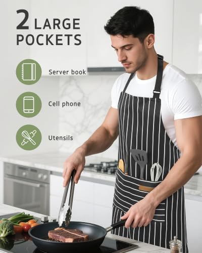Syntus Apron for Men Women, Adjustable Cooking Kitchen Apron - Image 6