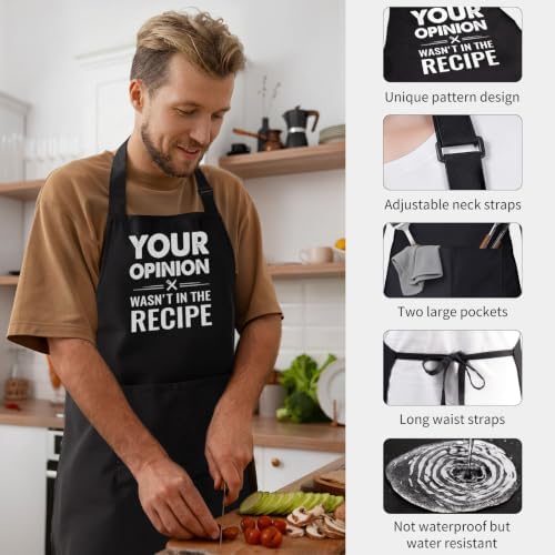 SteadStyle Funny Black Cooking Aprons - Image 5