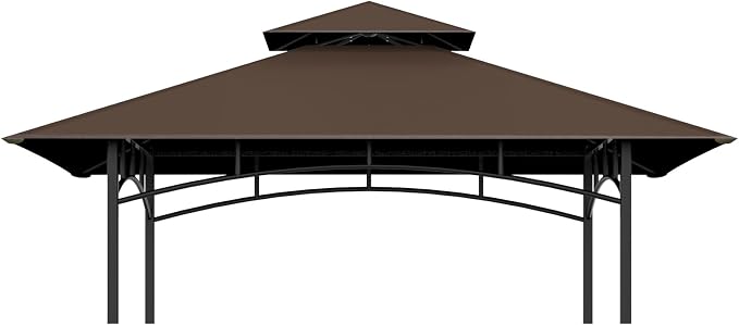 5x8Ft Grill Gazebo Replacement Top, Water-Resistant Fabric, BBQ Gazebo Cover by COVBOARD