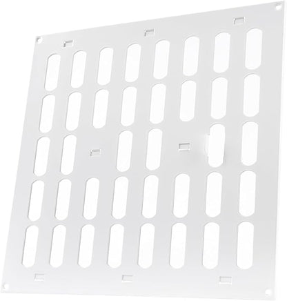 Vent Systems 12" x 12" Inch (Outer Dimensions) Metal Air Vent Grille - White Adjustable Register Vent Cover - Open/Close Air Supply Intake Wall Vent - Heating/Cooling Ceiling Grille for House, Garage