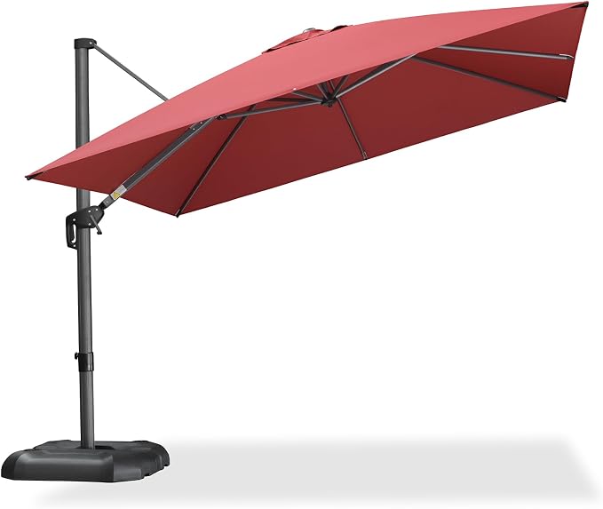 PURPLE LEAF Patio Umbrella Outdoor 10' x 10' Square Easy Assembly Terra | Built - Image 2