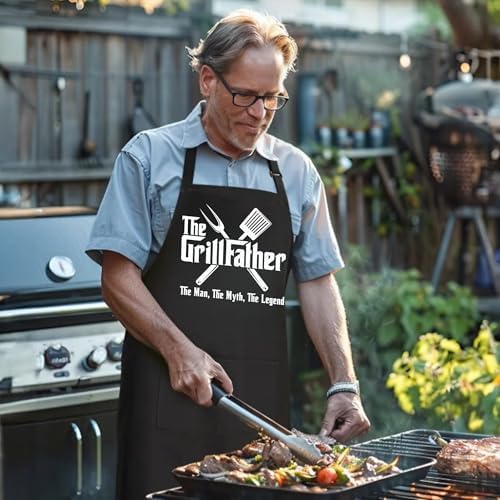Funny Aprons for Men, Funny Mens BBQ Apron, Men's Aprons for Grilling, Cooking - Image 2