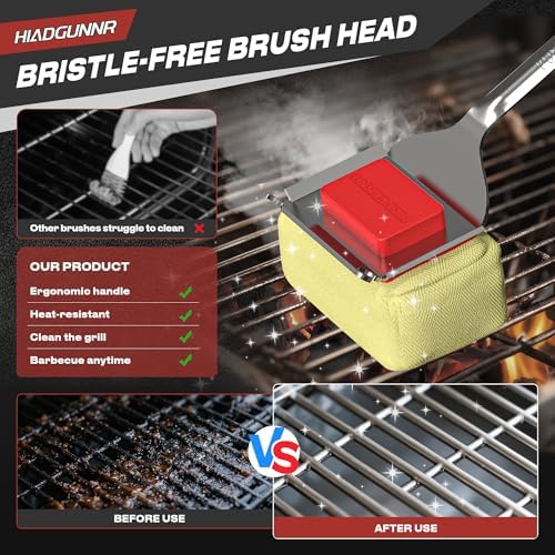 Grill Brush Bristle Free with Collapsible Bucket, BBQ Grill Cleaning Brush - Image 2