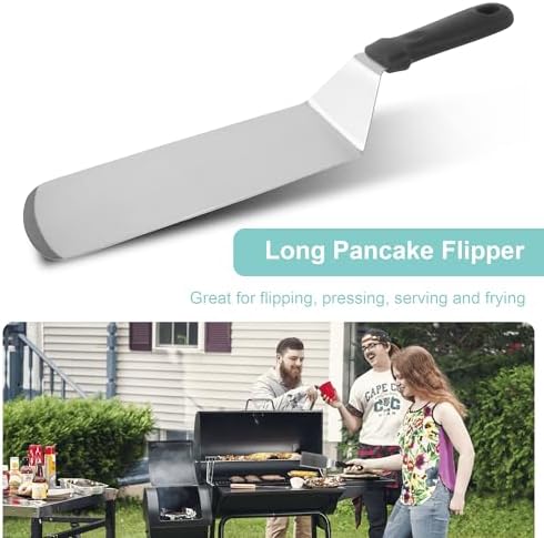 Metal Spatula Set of 3, Stainless Steel Griddle Accessories - Image 3